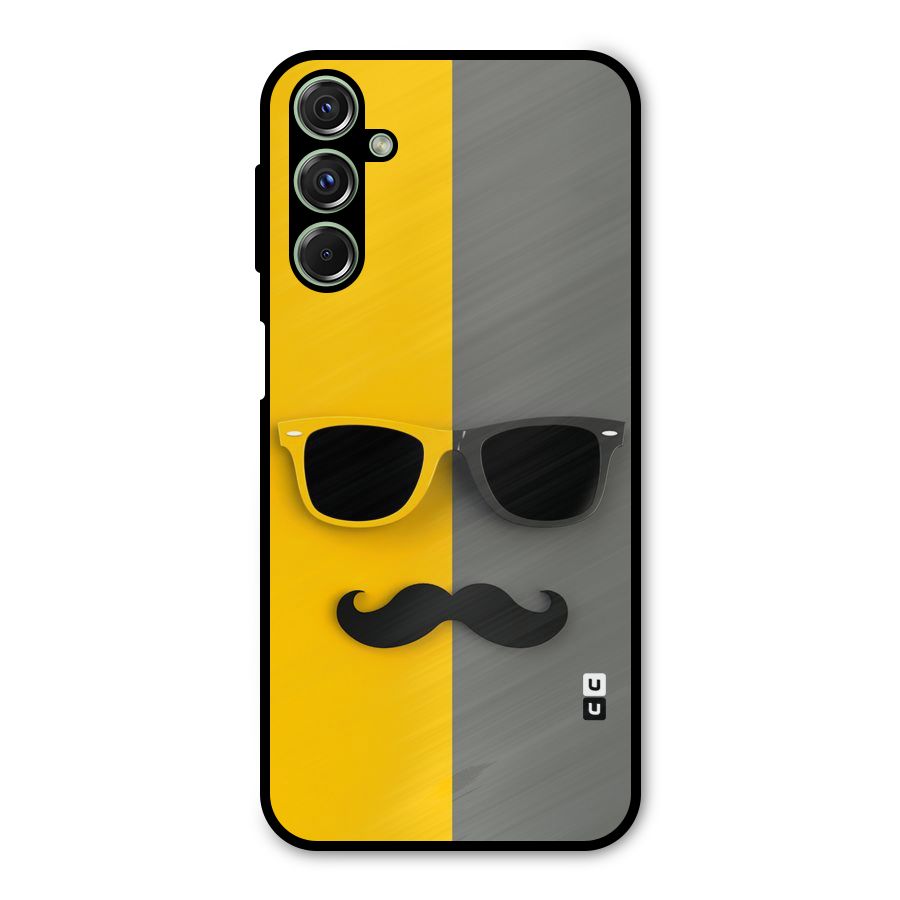 Sunglasses and Moustache Metal Back Case for Galaxy F34