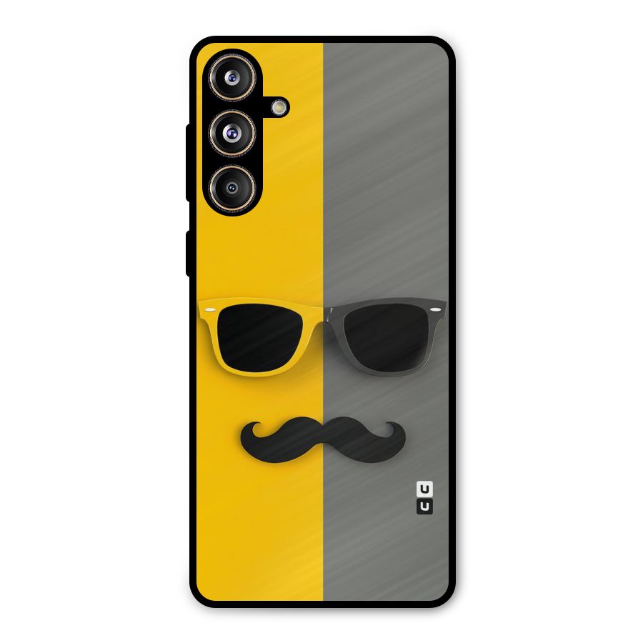 Sunglasses and Moustache Metal Back Case for Galaxy F55