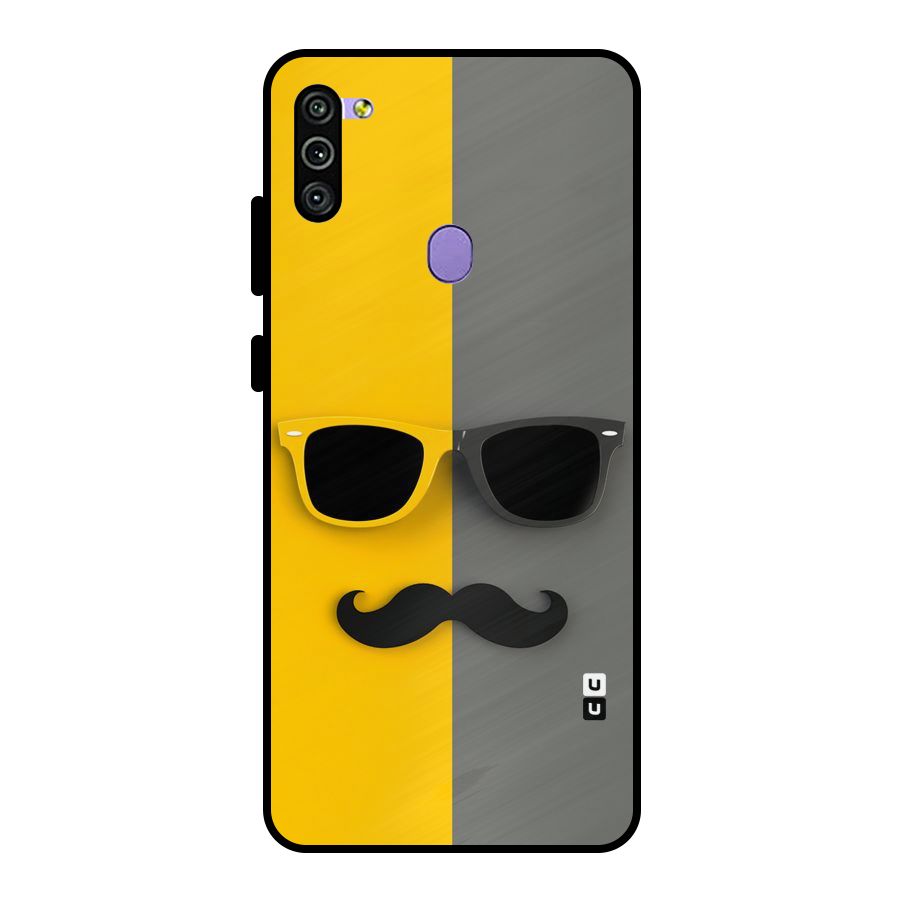 Sunglasses and Moustache Metal Back Case for Galaxy M11