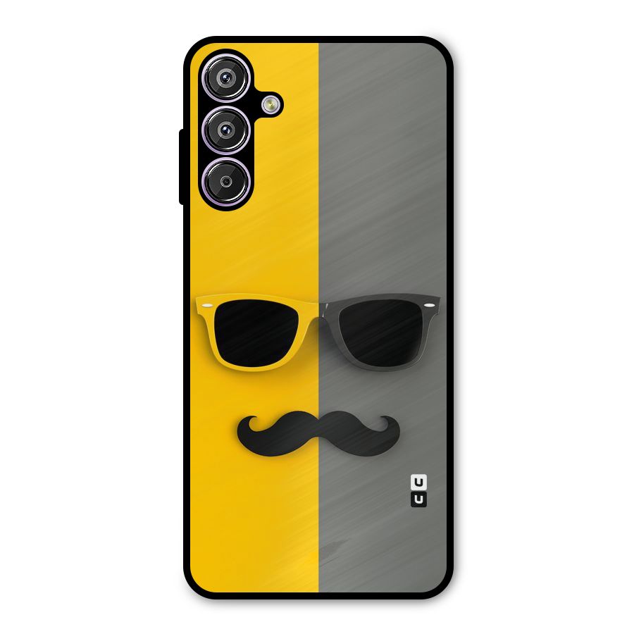 Sunglasses and Moustache Metal Back Case for Galaxy M15