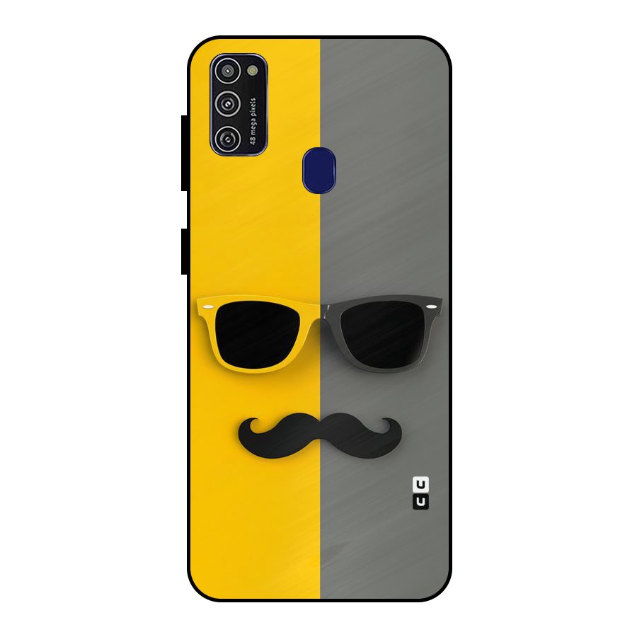 Sunglasses and Moustache Metal Back Case for Galaxy M21
