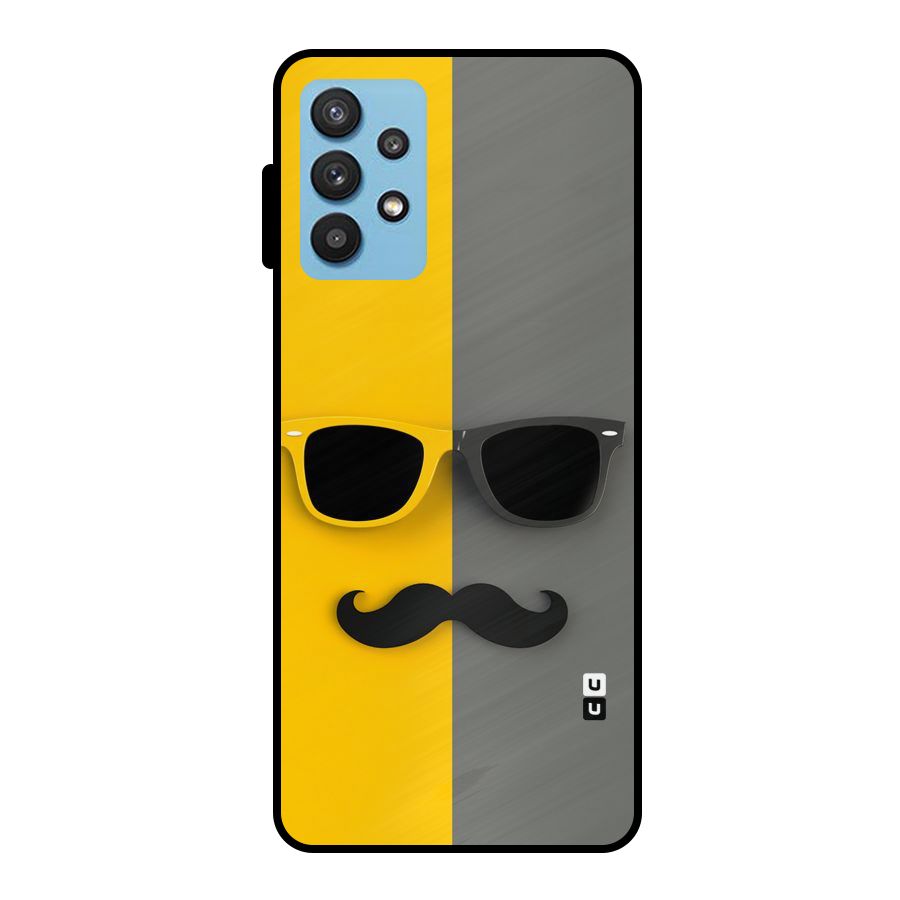 Sunglasses and Moustache Metal Back Case for Galaxy M32 5G