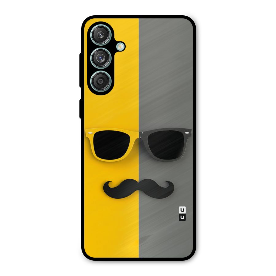 Sunglasses and Moustache Metal Back Case for Galaxy M55 5G