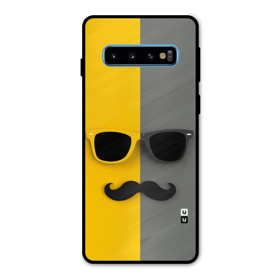 Sunglasses and Moustache Metal Back Case for Galaxy S10