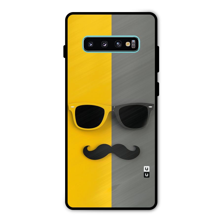 Sunglasses and Moustache Metal Back Case for Galaxy S10 Plus