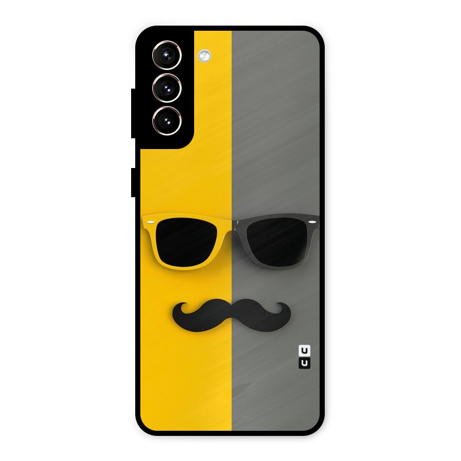 Sunglasses and Moustache Metal Back Case for Galaxy S21 Plus