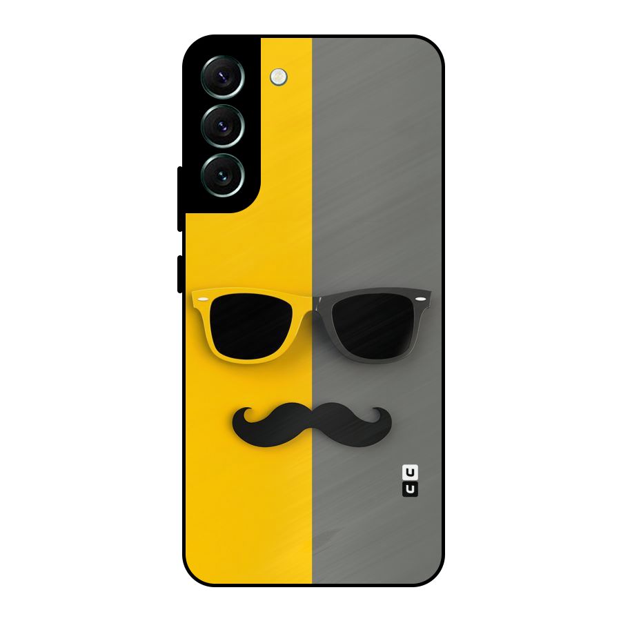 Sunglasses and Moustache Metal Back Case for Galaxy S22 Plus 5G