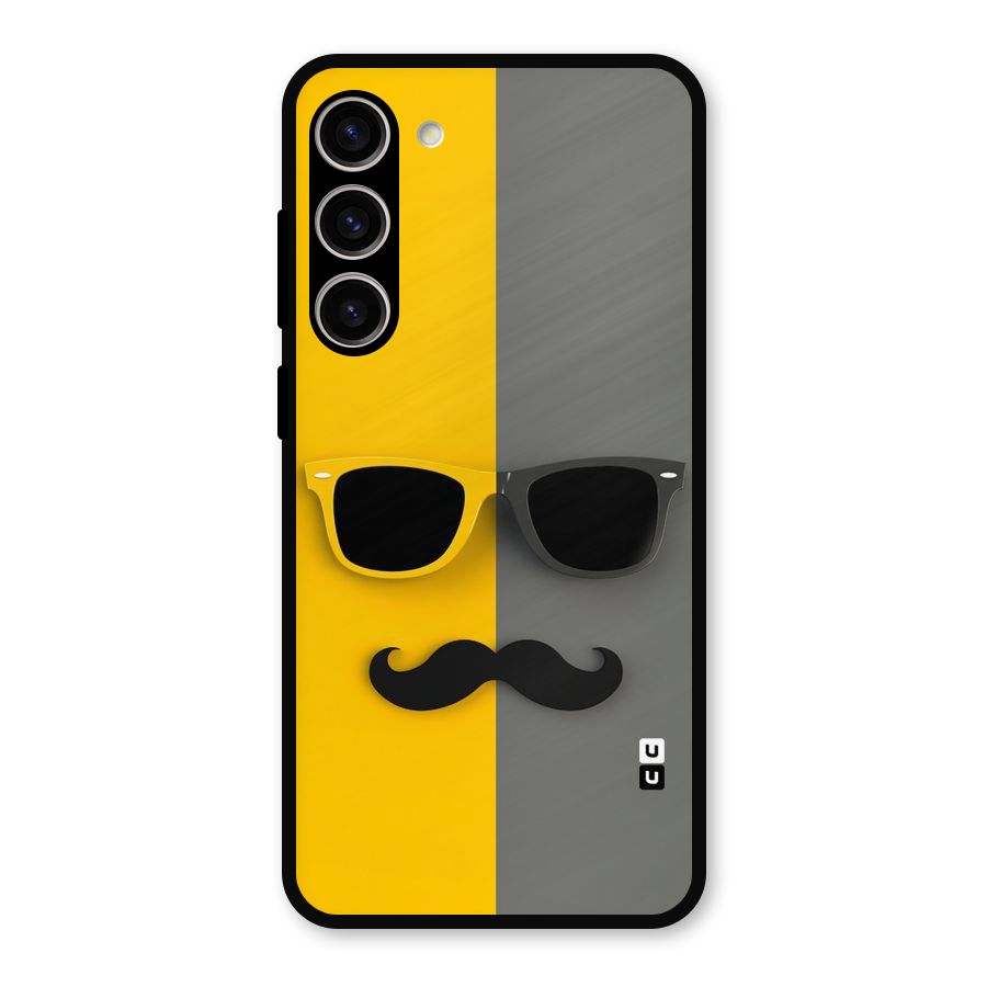 Sunglasses and Moustache Metal Back Case for Galaxy S23 Plus