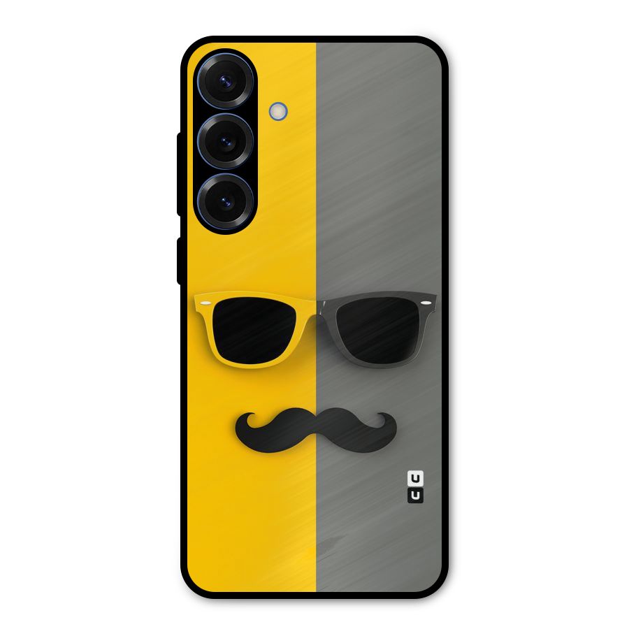 Sunglasses and Moustache Metal Back Case for Galaxy S25 Plus