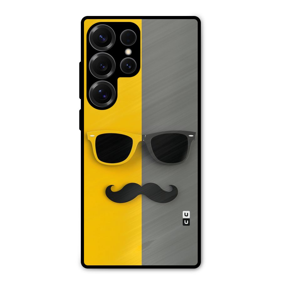 Sunglasses and Moustache Metal Back Case for Galaxy S25 Ultra