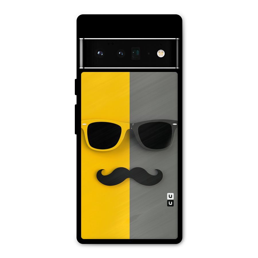 Sunglasses and Moustache Metal Back Case for Google Pixel 6 Pro