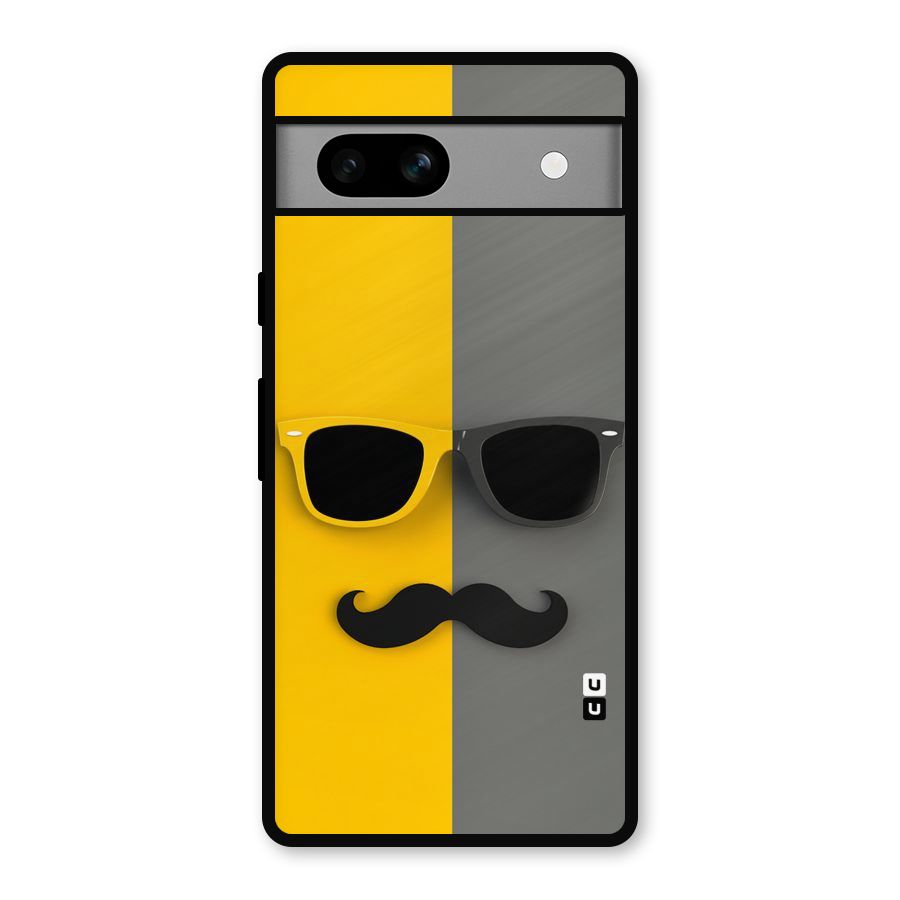 Sunglasses and Moustache Metal Back Case for Google Pixel 7a
