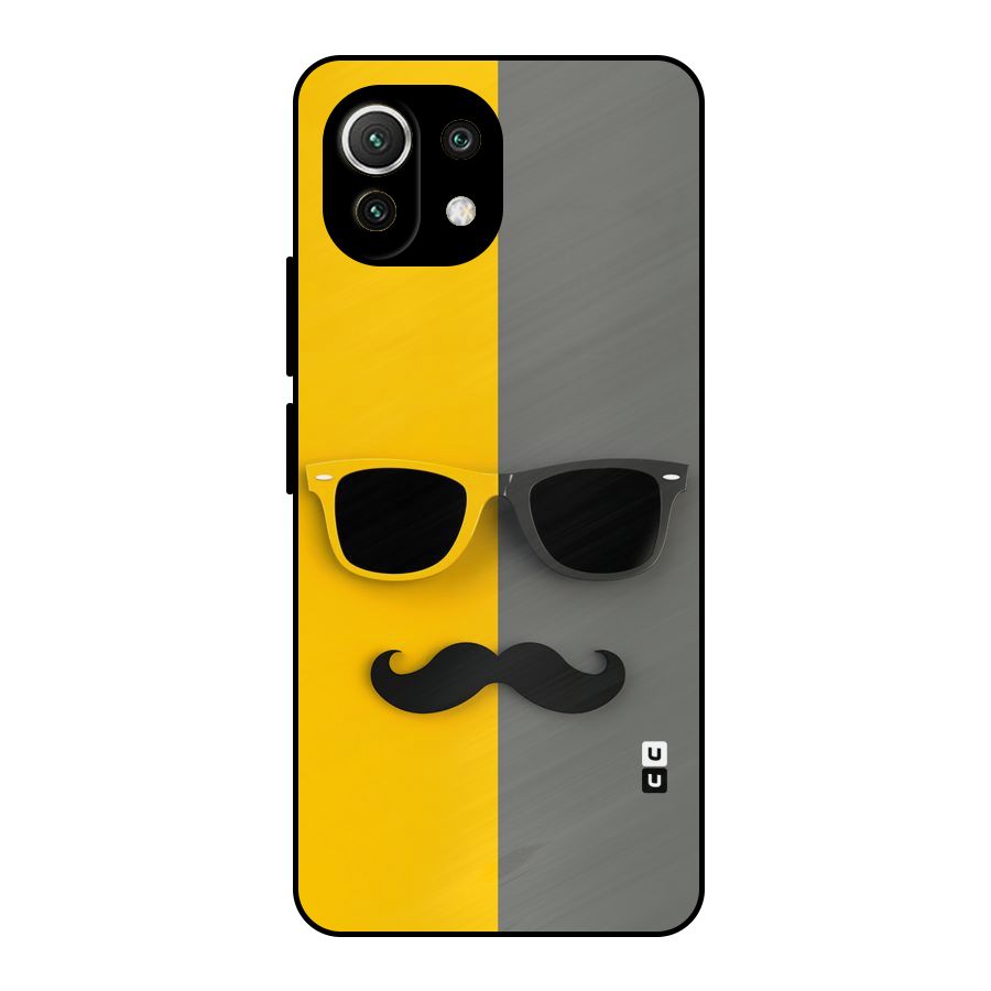 Sunglasses and Moustache Metal Back Case for Mi 11 Lite NE 5G
