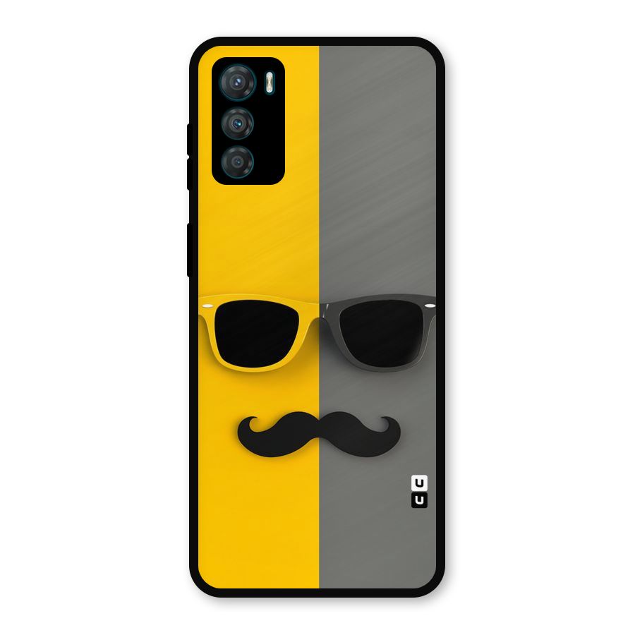Sunglasses and Moustache Metal Back Case for Moto G42