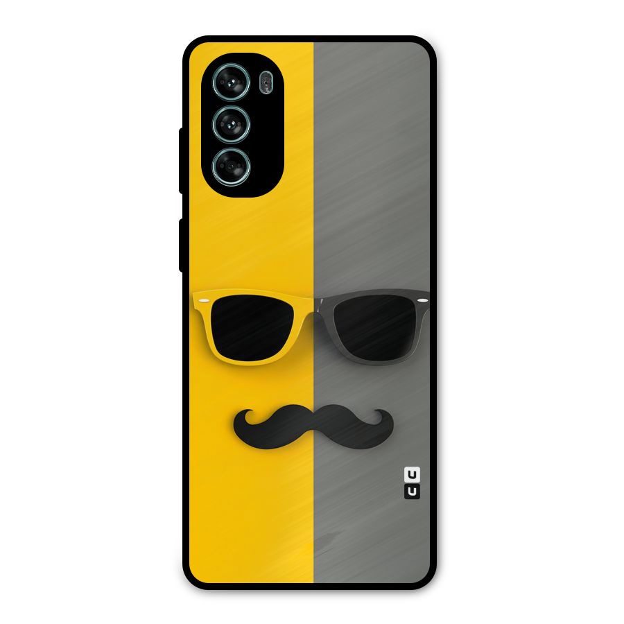 Sunglasses and Moustache Metal Back Case for Moto G62