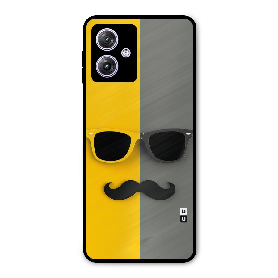 Sunglasses and Moustache Metal Back Case for Moto G64