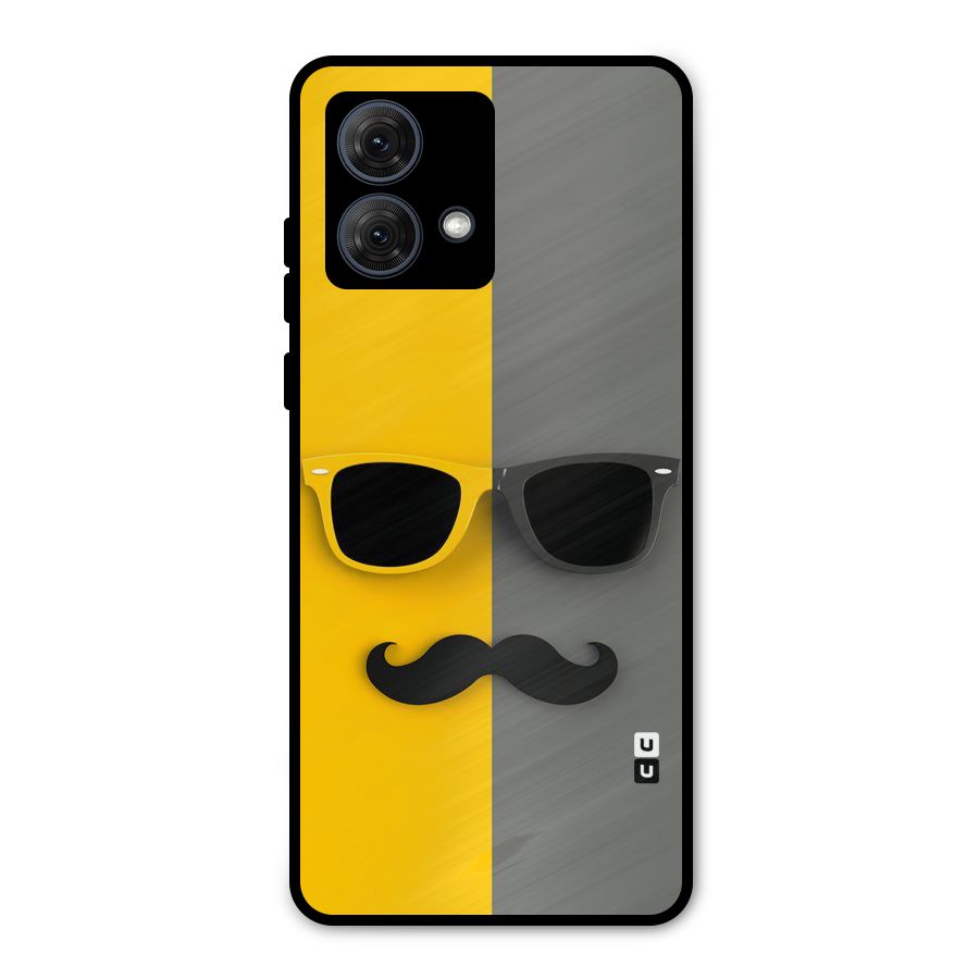 Sunglasses and Moustache Metal Back Case for Moto G84