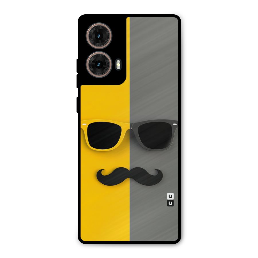 Sunglasses and Moustache Metal Back Case for Moto G85