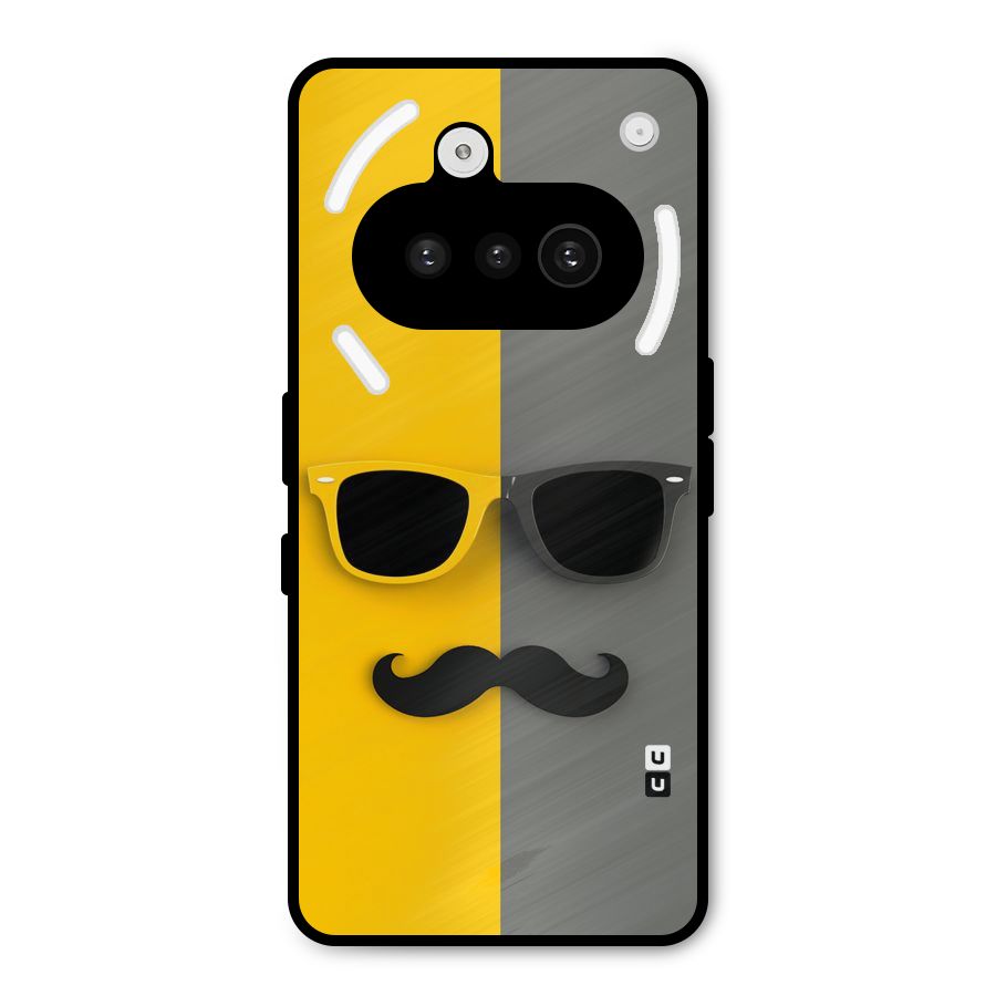 Sunglasses and Moustache Metal Back Case for Nothing Phone 3a