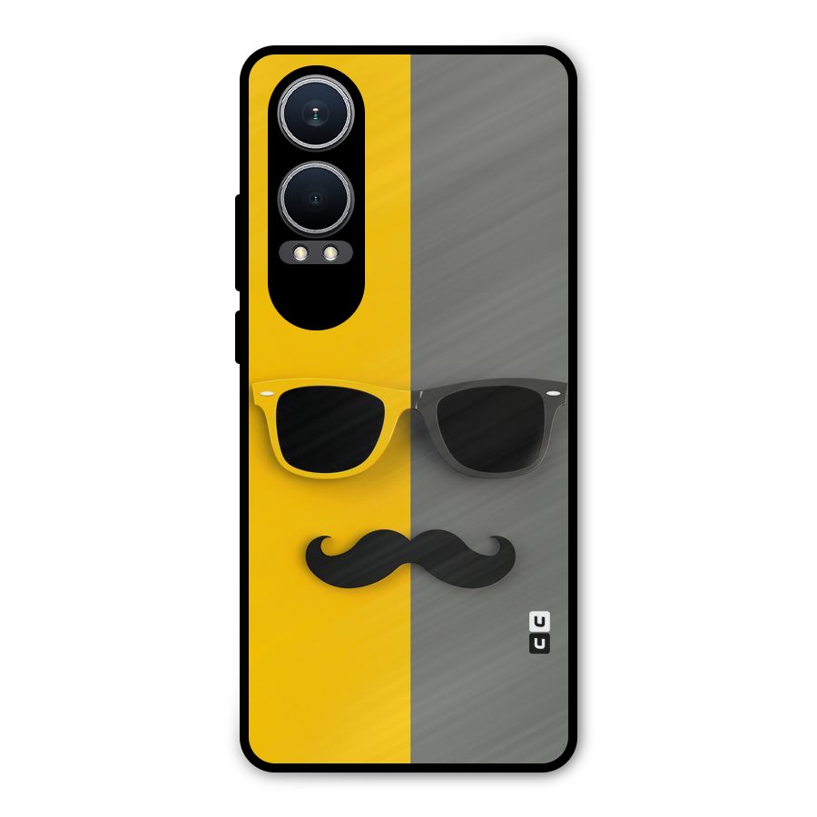 Sunglasses and Moustache Metal Back Case for OnePlus Nord CE4 Lite