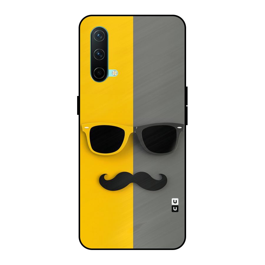 Sunglasses and Moustache Metal Back Case for OnePlus Nord CE 5G