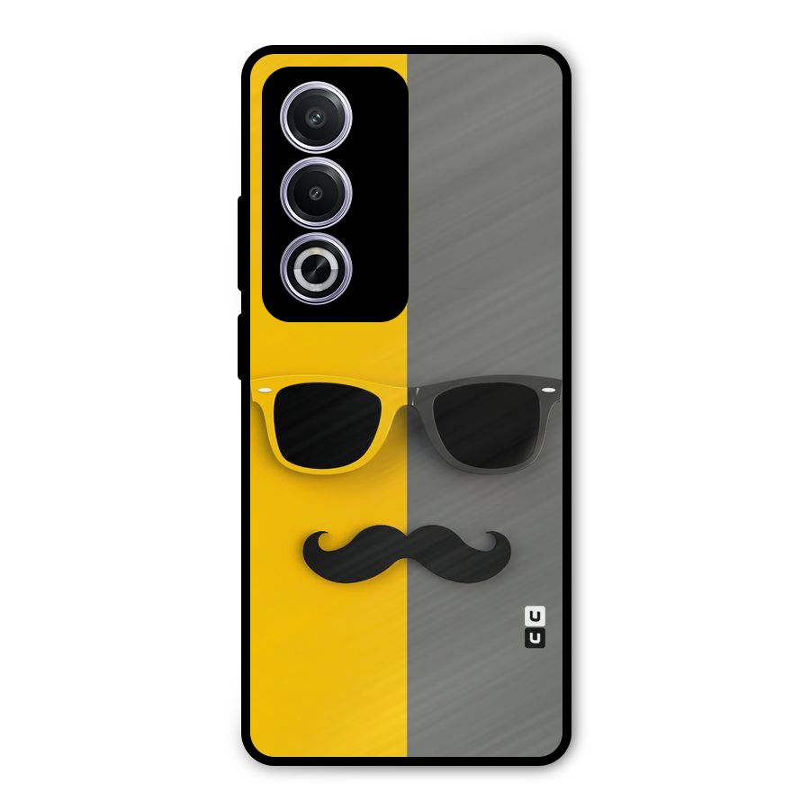 Sunglasses and Moustache Metal Back Case for Oppo A3 Pro