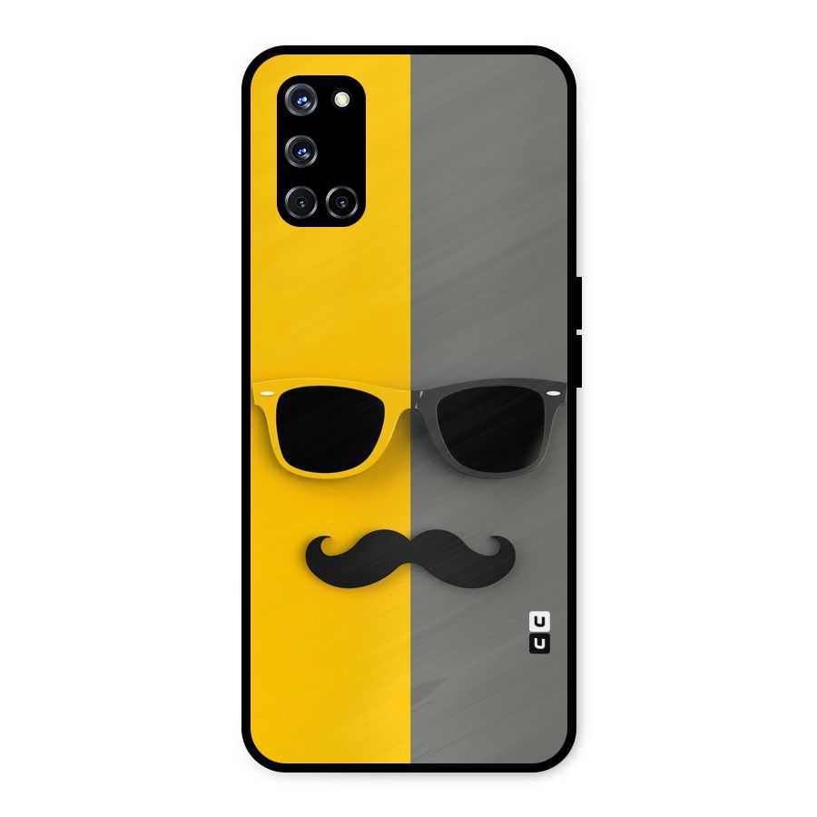 Sunglasses and Moustache Metal Back Case for Oppo A52