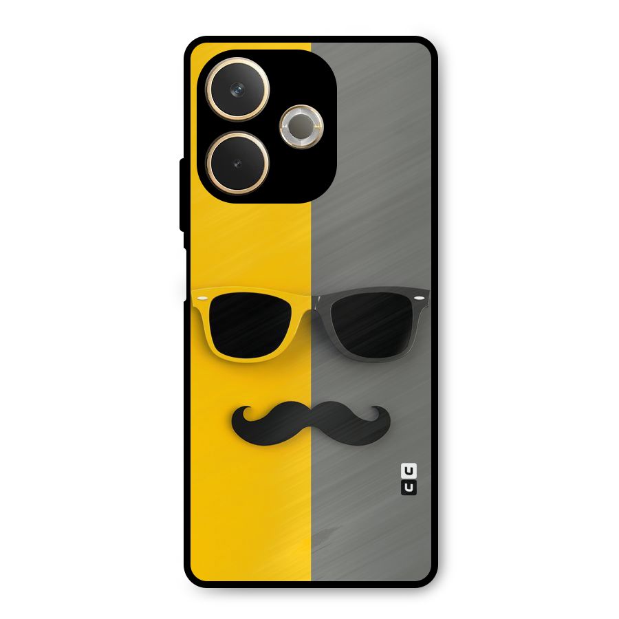 Sunglasses and Moustache Metal Back Case for Oppo A5 Pro