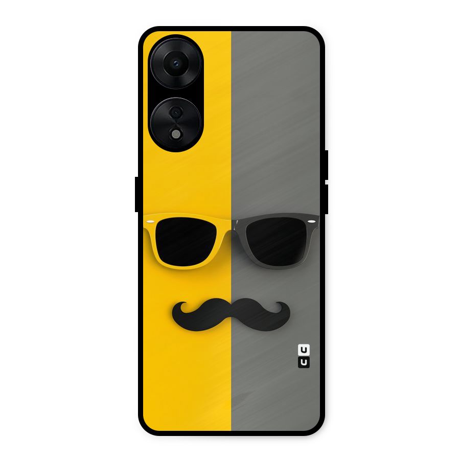 Sunglasses and Moustache Metal Back Case for Oppo A78 5G