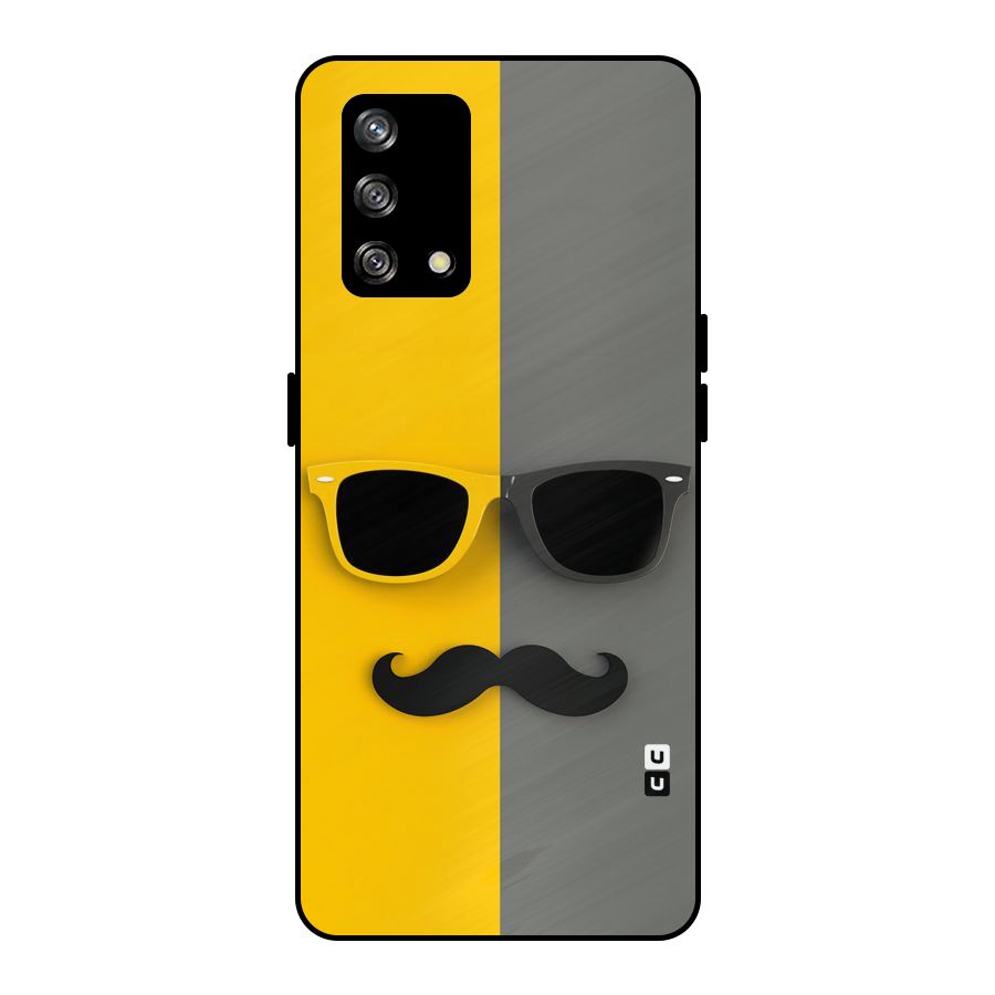 Sunglasses and Moustache Metal Back Case for Oppo F19