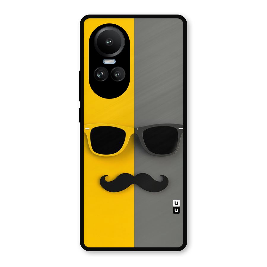 Sunglasses and Moustache Metal Back Case for Oppo Reno10