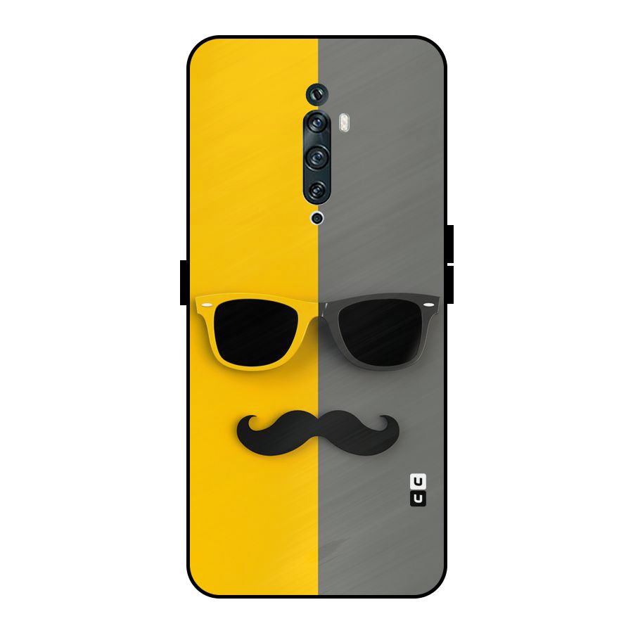 Sunglasses and Moustache Metal Back Case for Oppo Reno2 F