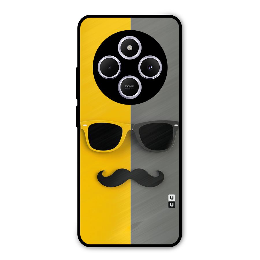 Sunglasses and Moustache Metal Back Case for Poco C75 5G
