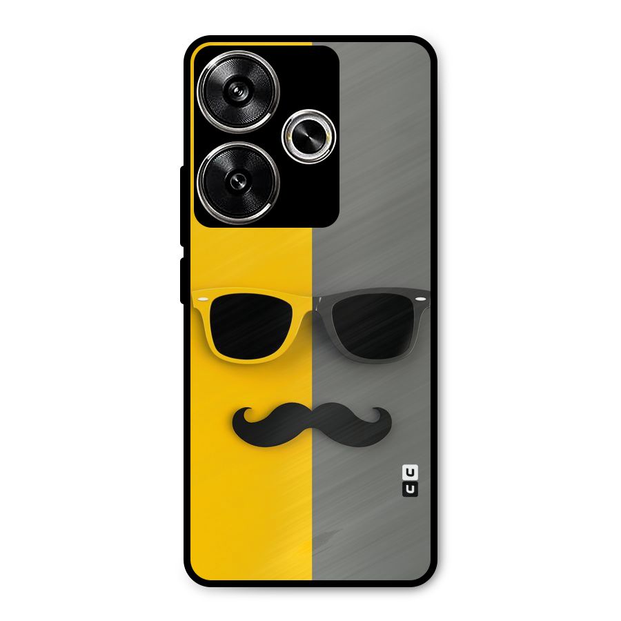 Sunglasses and Moustache Metal Back Case for Poco F6