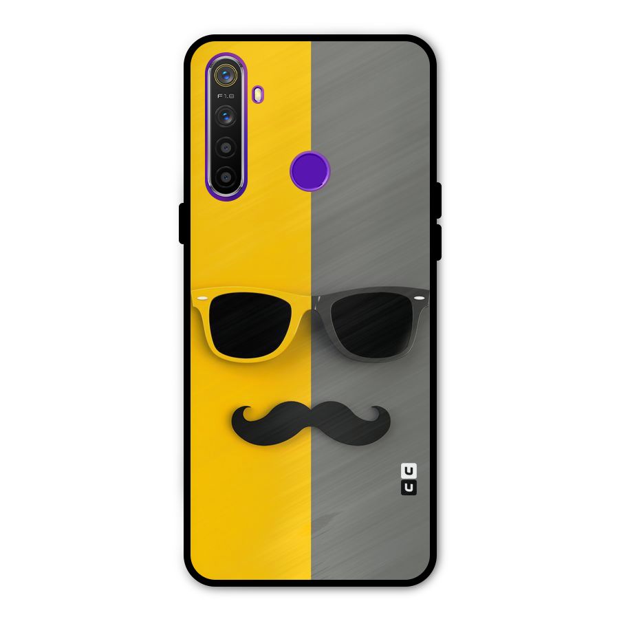 Sunglasses and Moustache Metal Back Case for Realme 5
