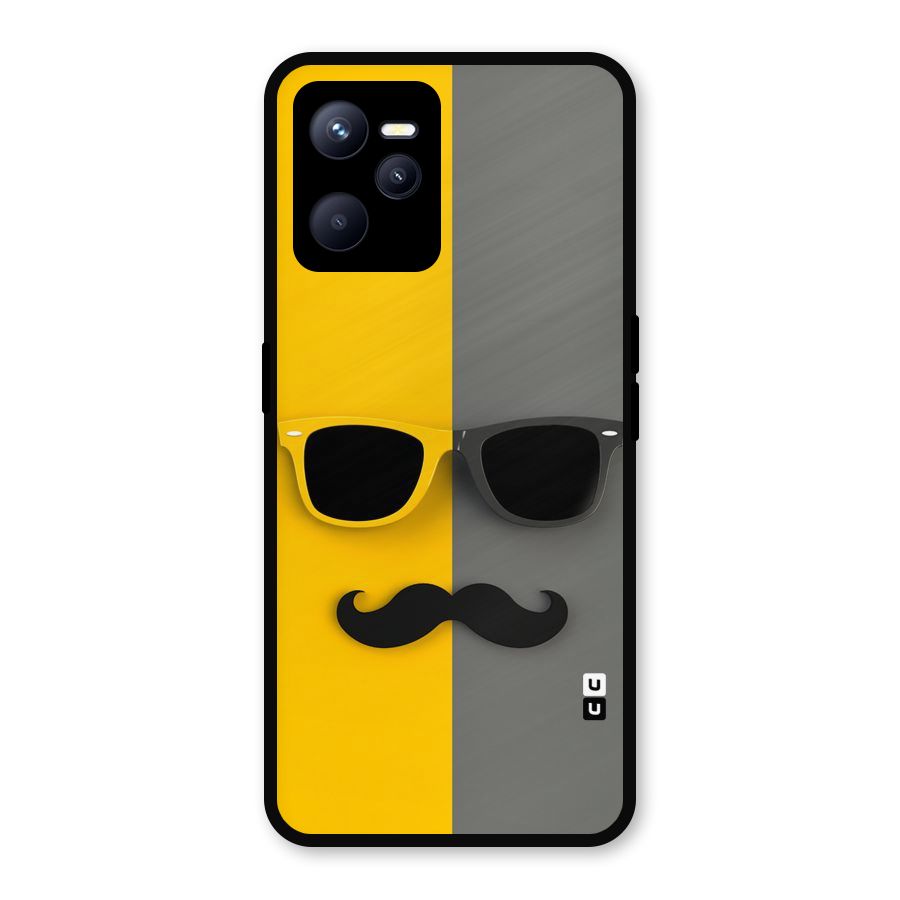 Sunglasses and Moustache Metal Back Case for Realme C35