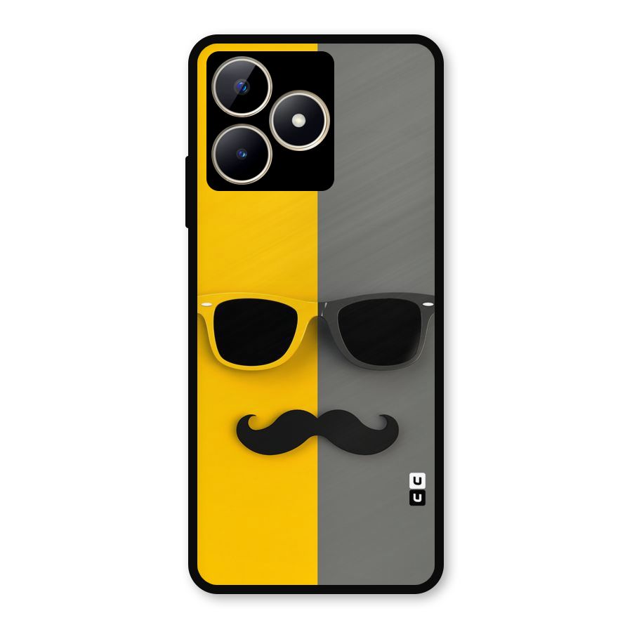 Sunglasses and Moustache Metal Back Case for Realme C53