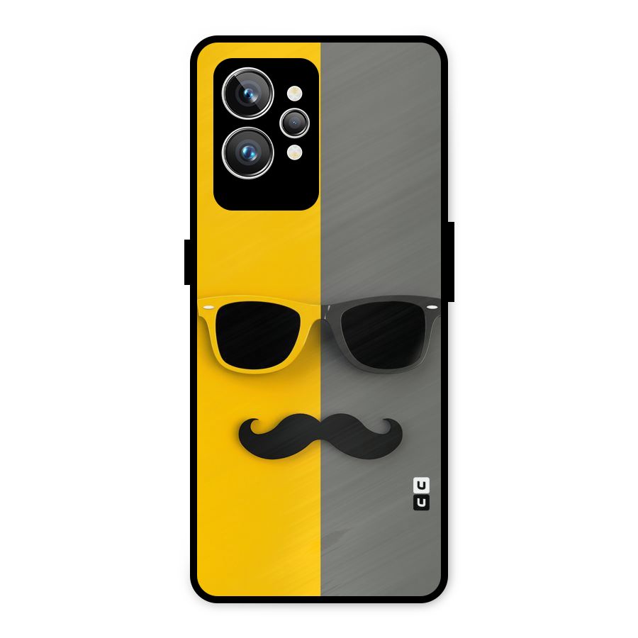 Sunglasses and Moustache Metal Back Case for Realme GT2 Pro