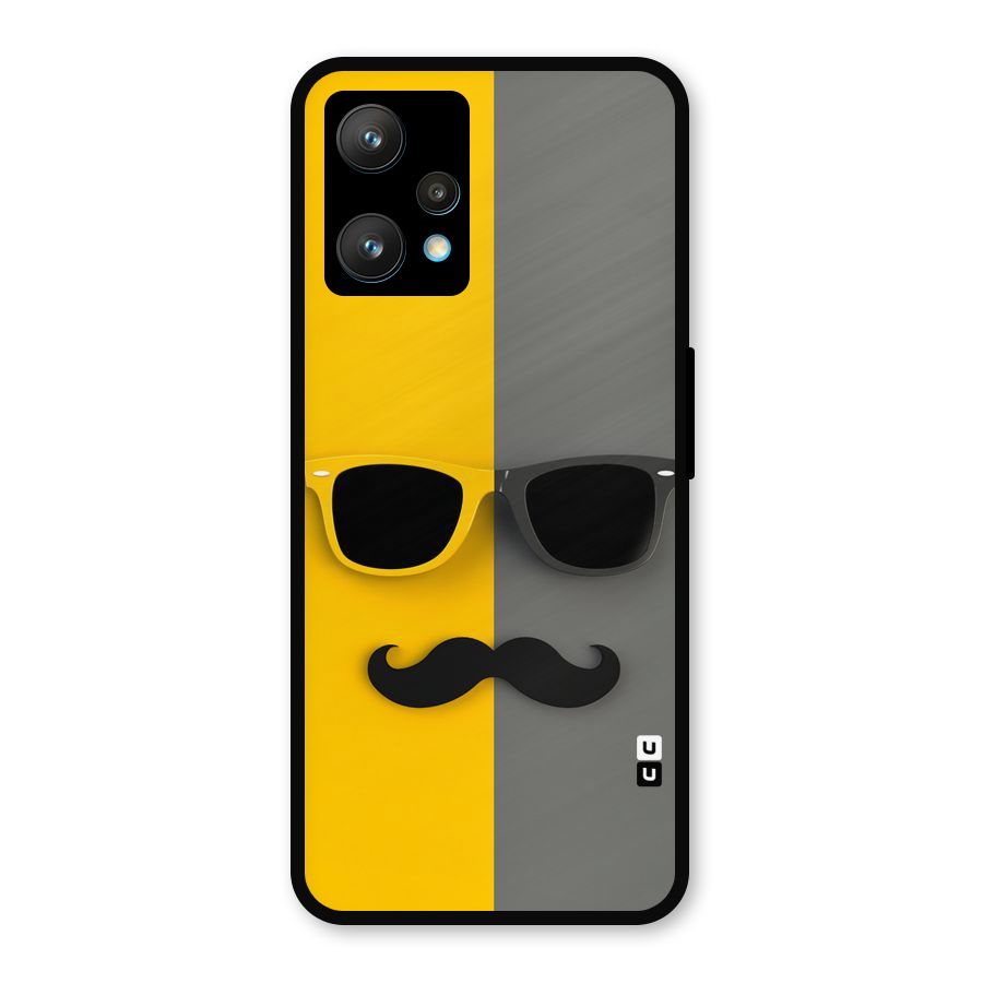 Sunglasses and Moustache Metal Back Case for Realme Narzo 50 Pro