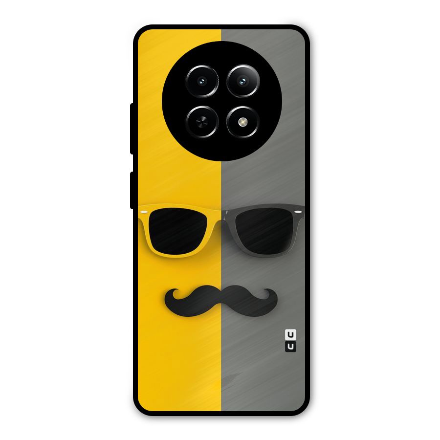 Sunglasses and Moustache Metal Back Case for Realme Narzo 70x 5G
