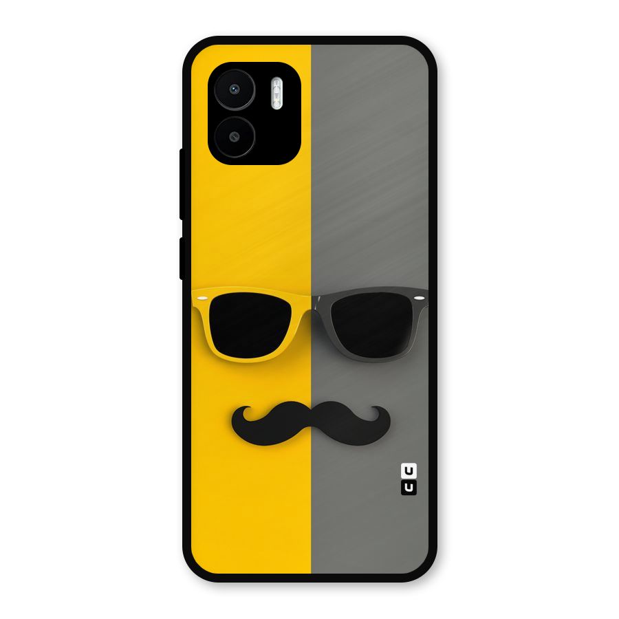 Sunglasses and Moustache Metal Back Case for Redmi A2