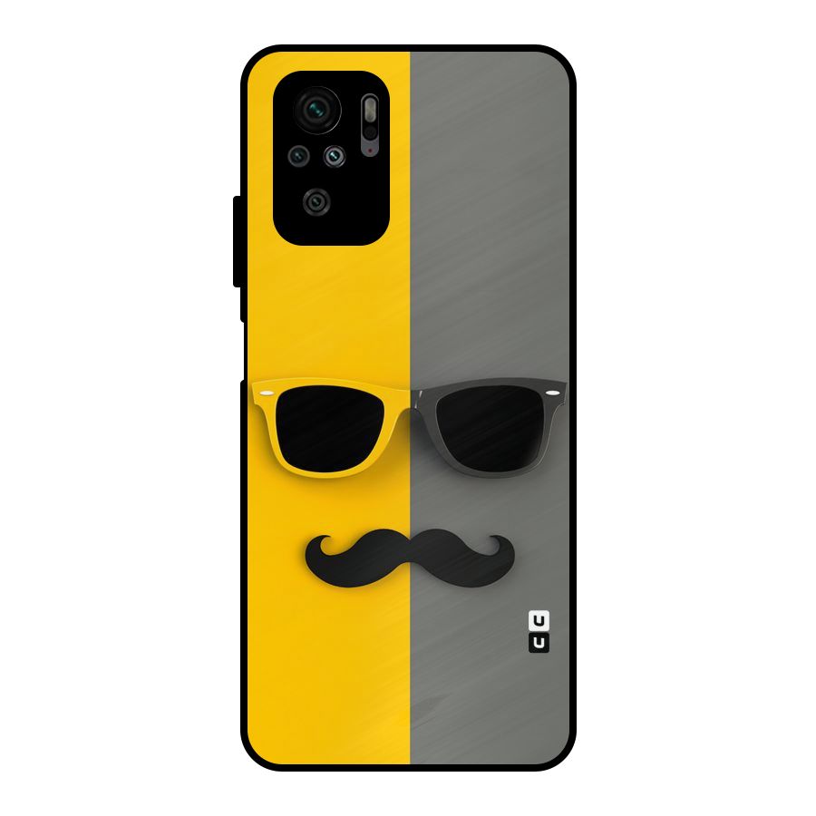Sunglasses and Moustache Metal Back Case for Redmi Note 10S