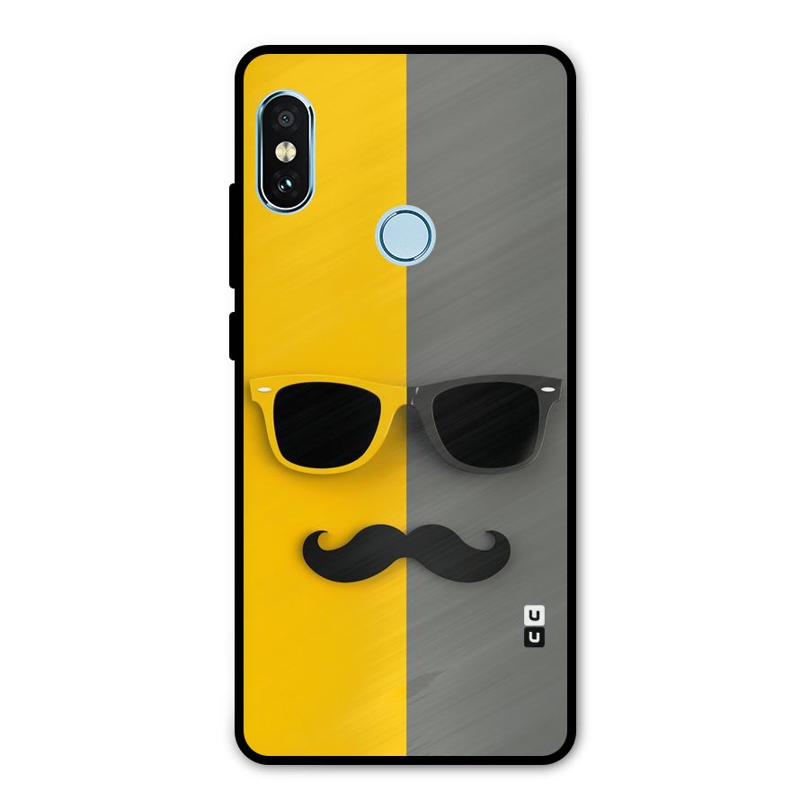 Sunglasses and Moustache Metal Back Case for Redmi Note 5 Pro
