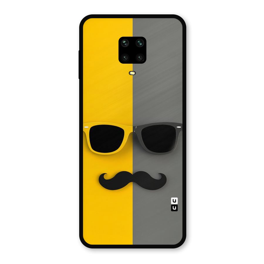 Sunglasses and Moustache Metal Back Case for Redmi Note 9 Pro