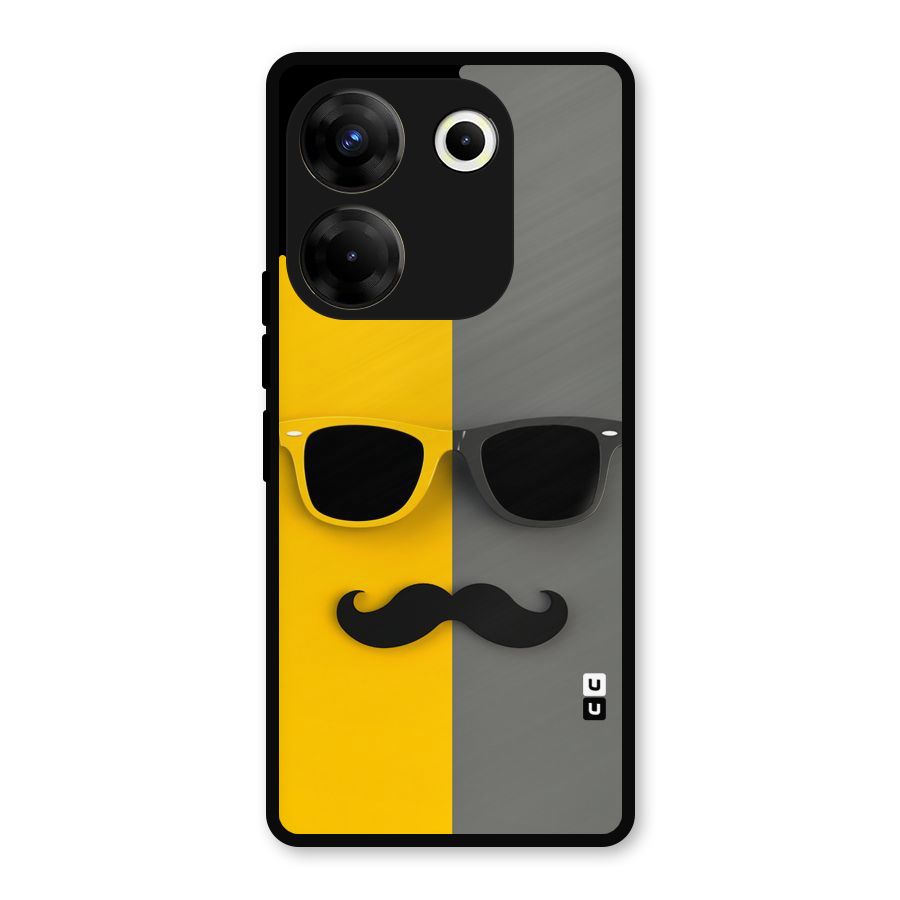 Sunglasses and Moustache Metal Back Case for Tecno Camon 20 Pro