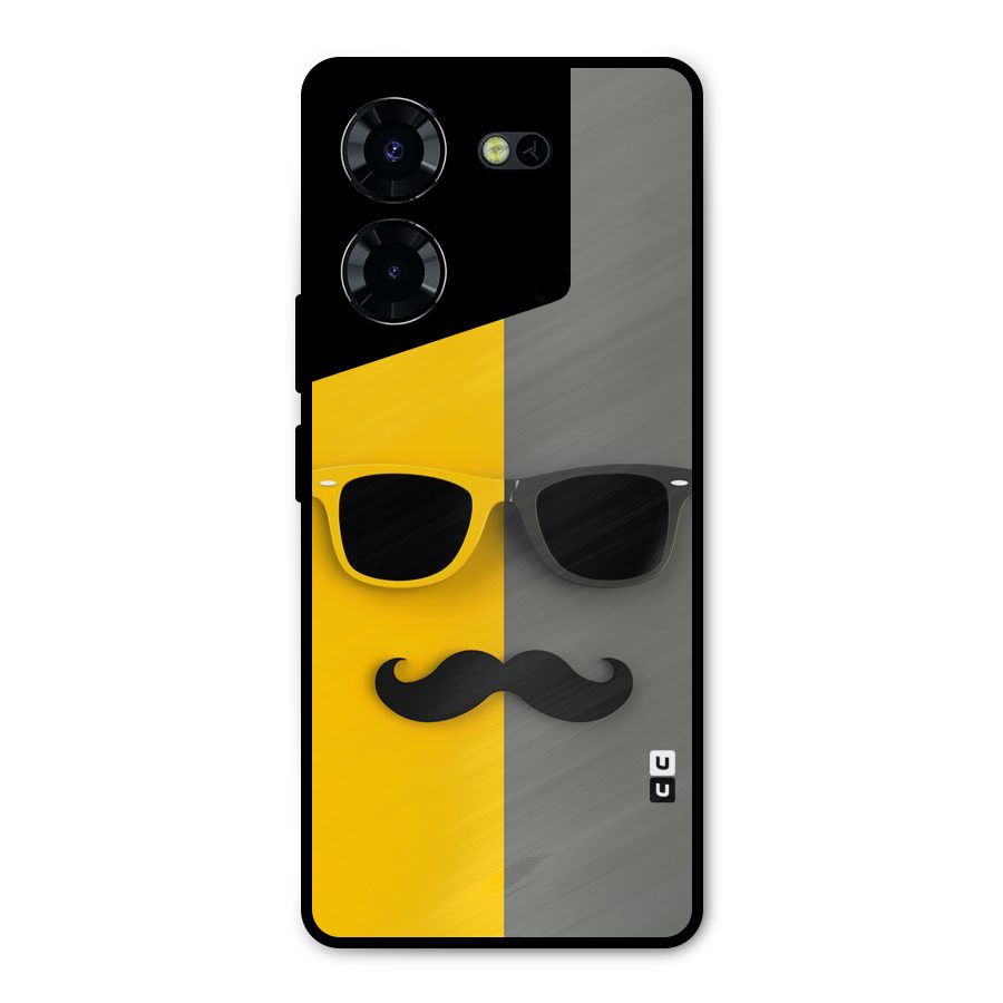 Sunglasses and Moustache Metal Back Case for Tecno Pova 5 Pro 5G