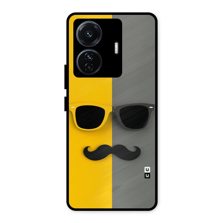 Sunglasses and Moustache Metal Back Case for Vivo T1 Pro