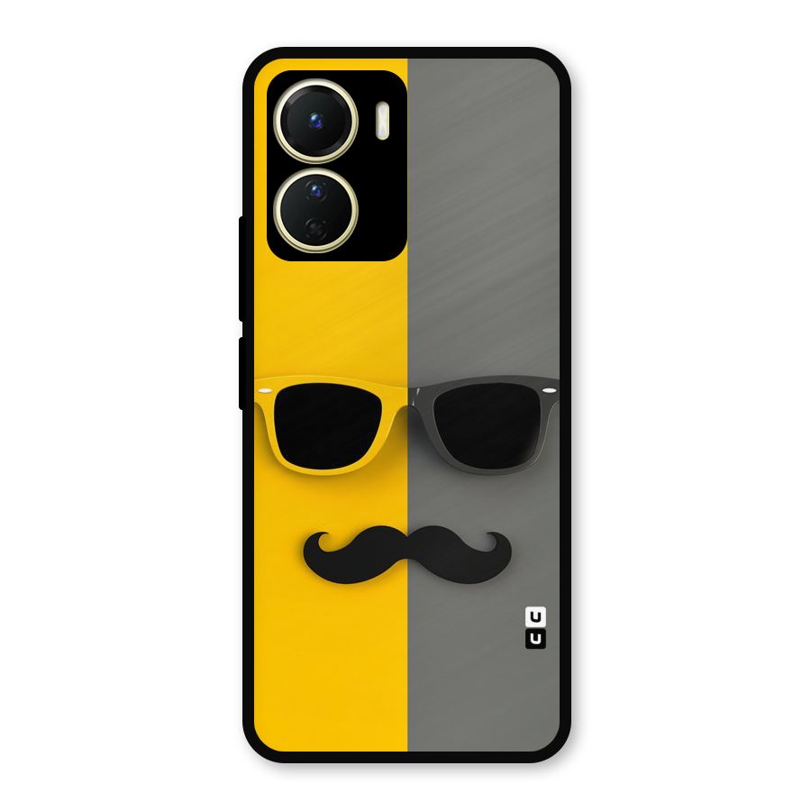 Sunglasses and Moustache Metal Back Case for Vivo T2x