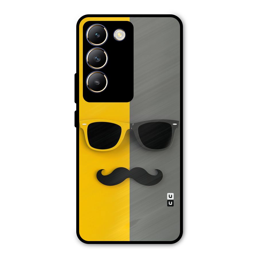 Sunglasses and Moustache Metal Back Case for Vivo T3 5G