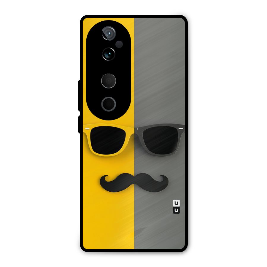 Sunglasses and Moustache Metal Back Case for Vivo T3 Ultra